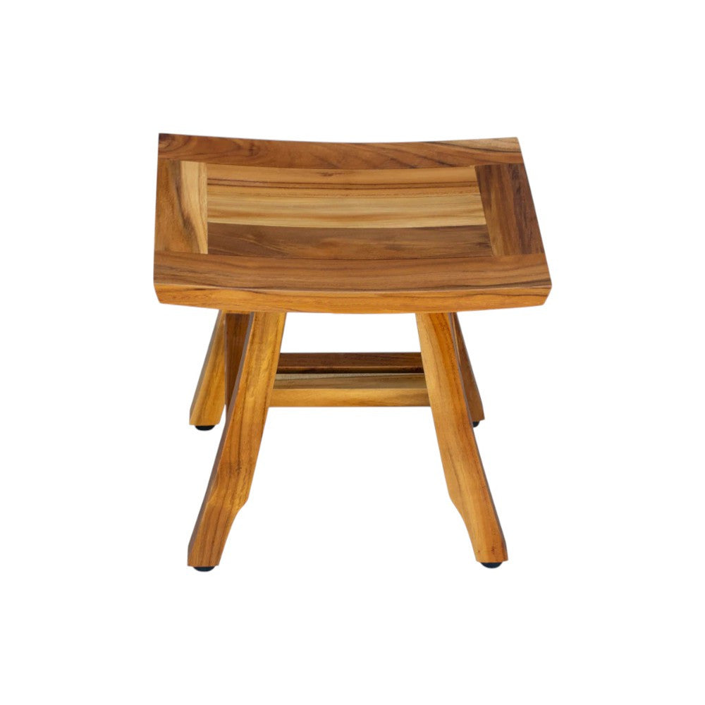 14" Natural Teak Curvilinear Shower Bench