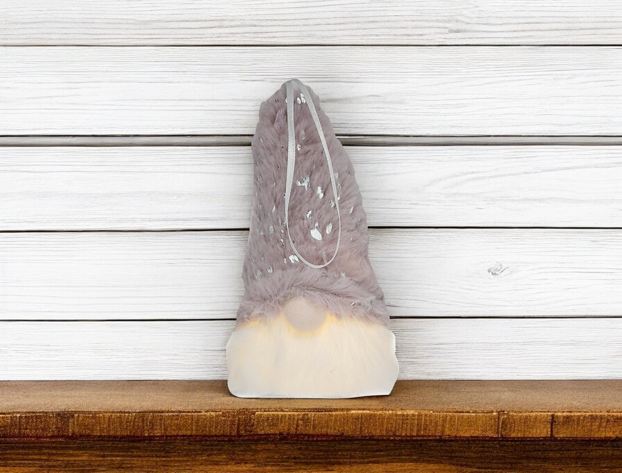 7" Pink Fabric Christmas Standing Gnome Tabletop Sculpture