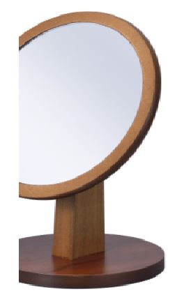 10" Brown Round Framed Makeup Shaving Tabletop Mirror-2