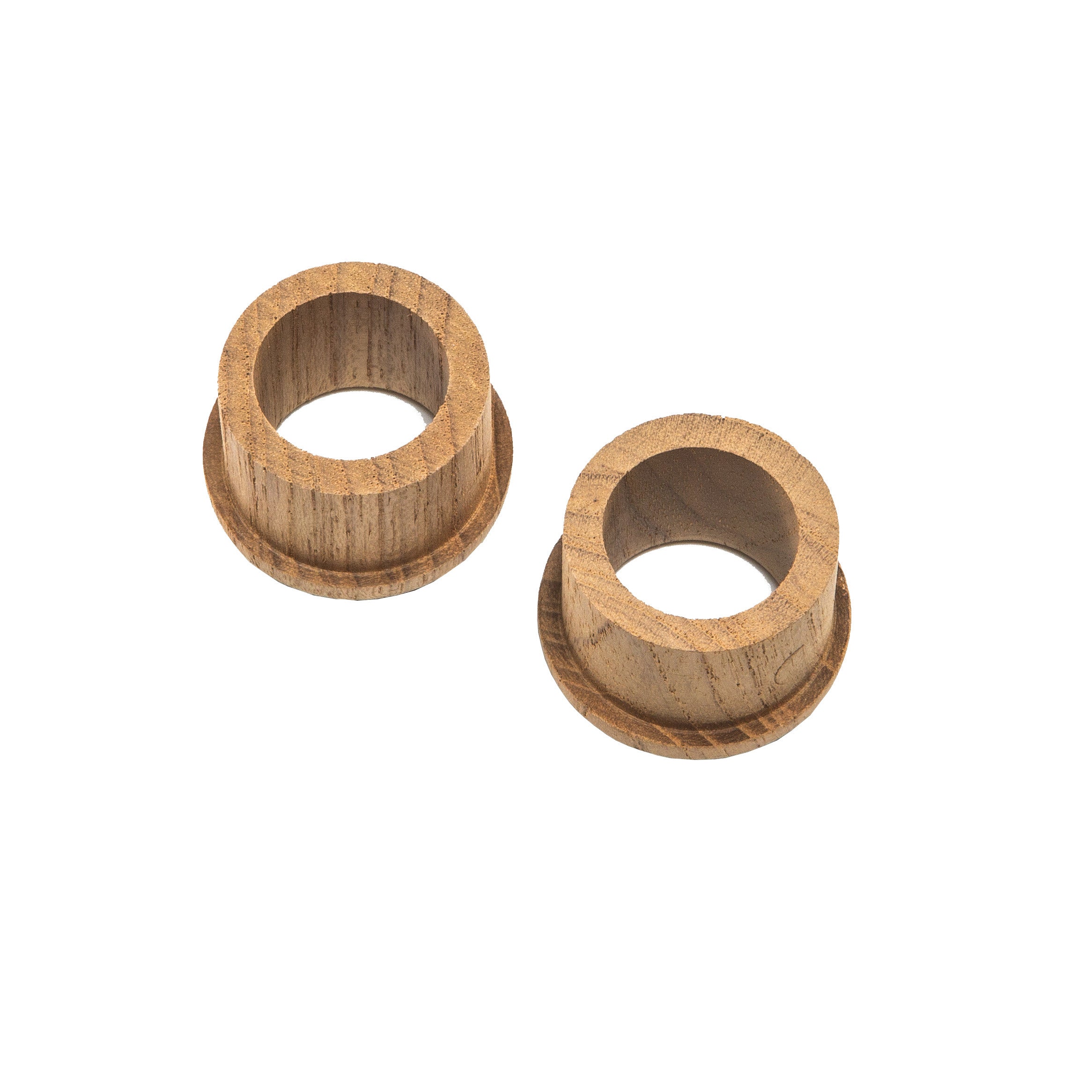Set of Two Brown Wood Open Circle Drawer Pull Knobs-3