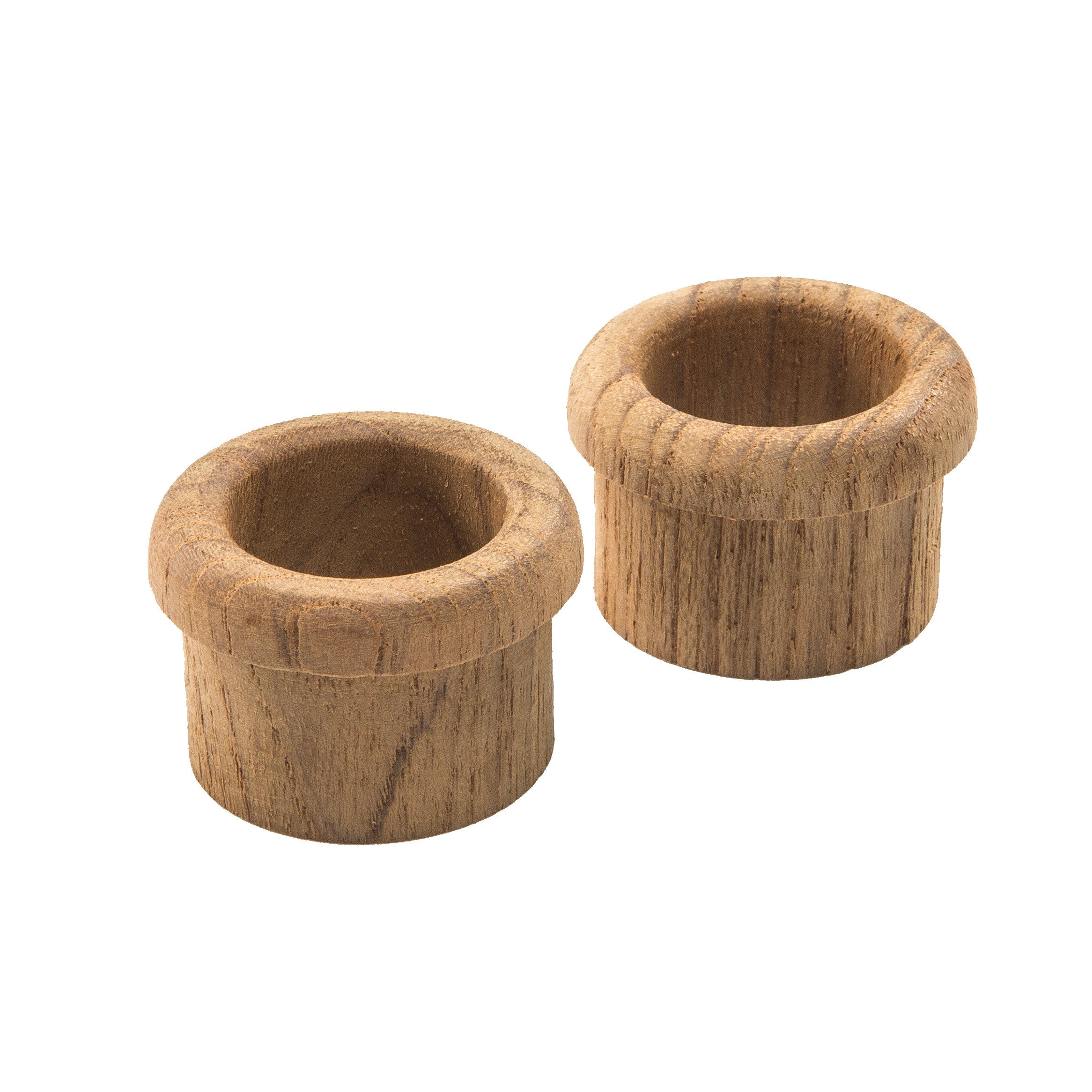 Set of Two Brown Wood Open Circle Drawer Pull Knobs-5