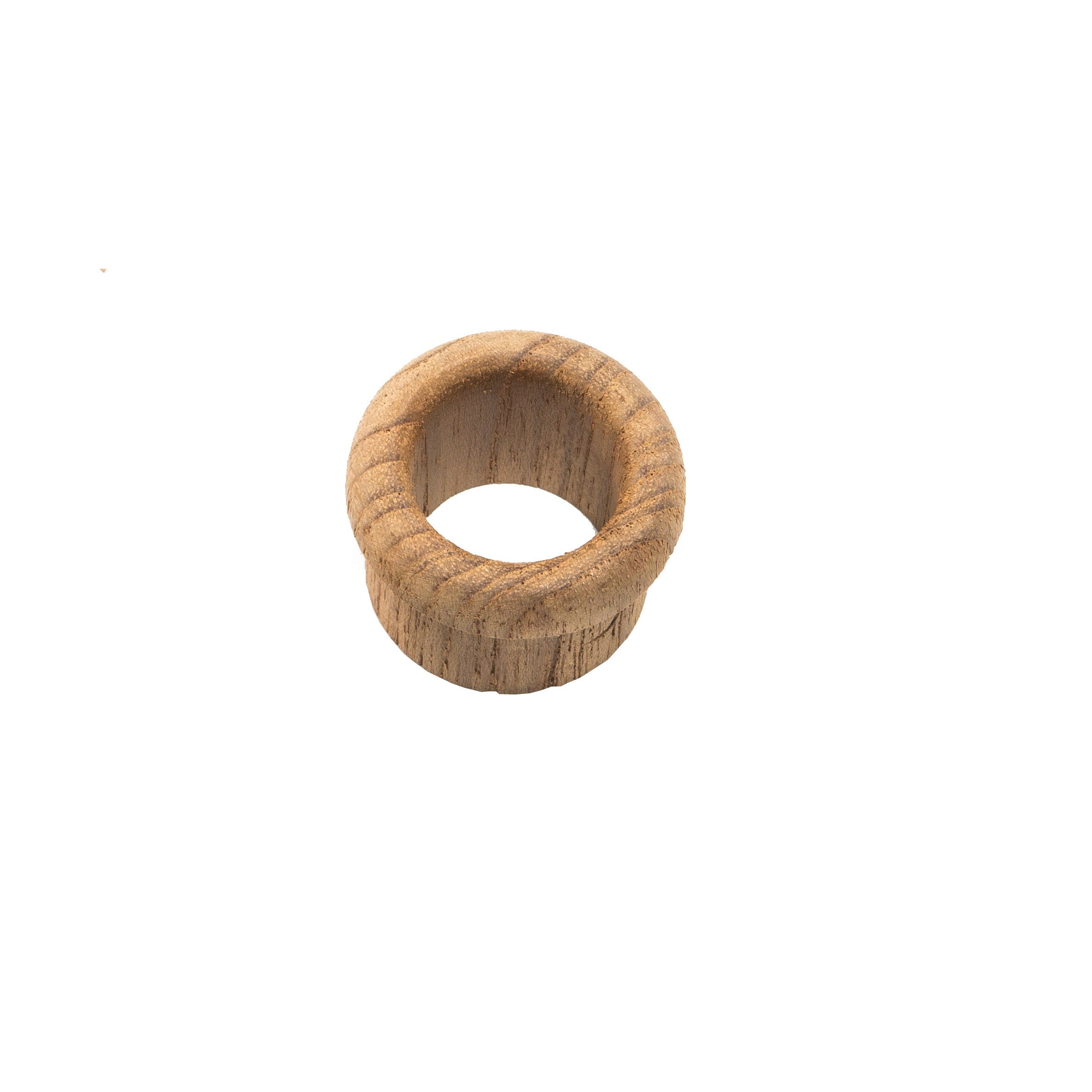 Set of Two Brown Wood Open Circle Drawer Pull Knobs-2