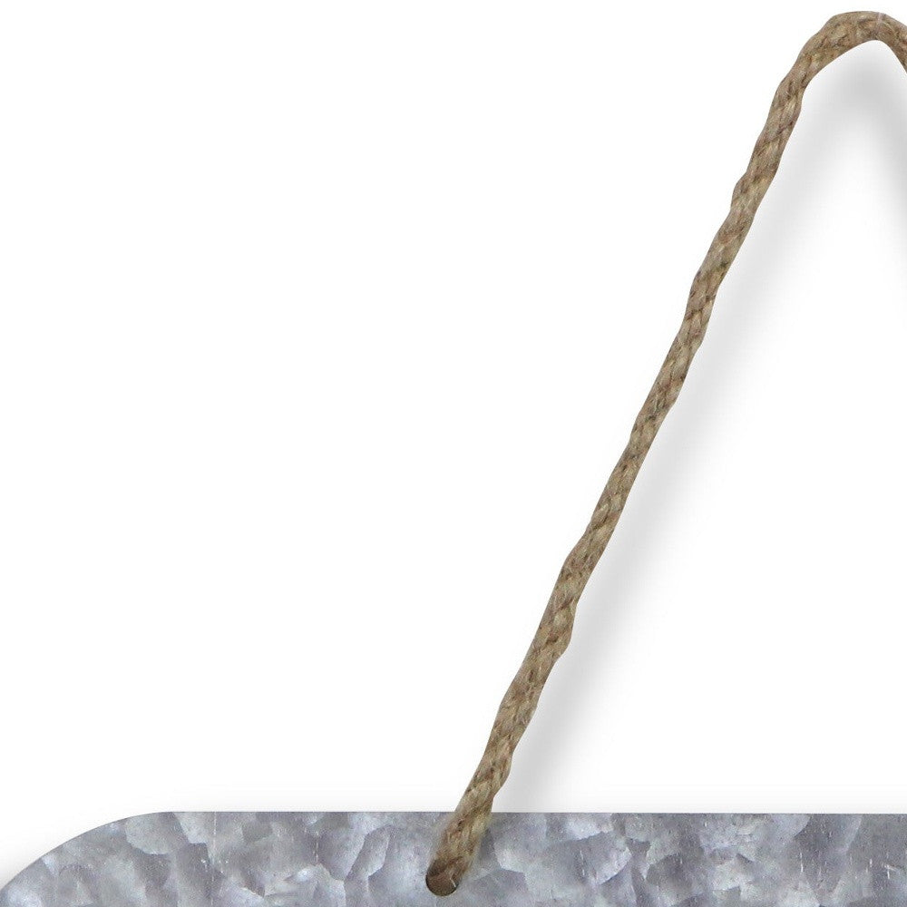 5" X 11" Gray Handcrafted Welcome Galvanized Metal Wall Decor-5