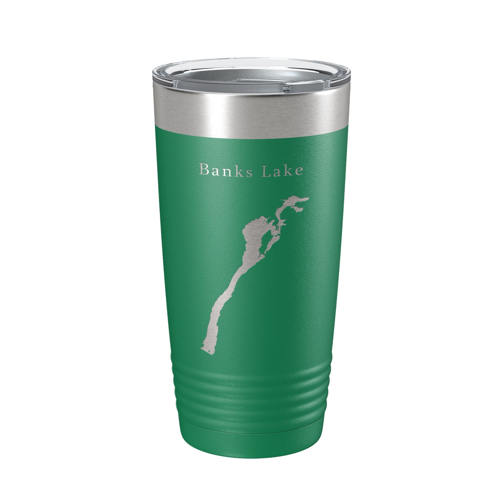 Banks Lake Map Tumbler Travel Mug Insulated Laser Engraved Coffee Cup Washington 20 oz