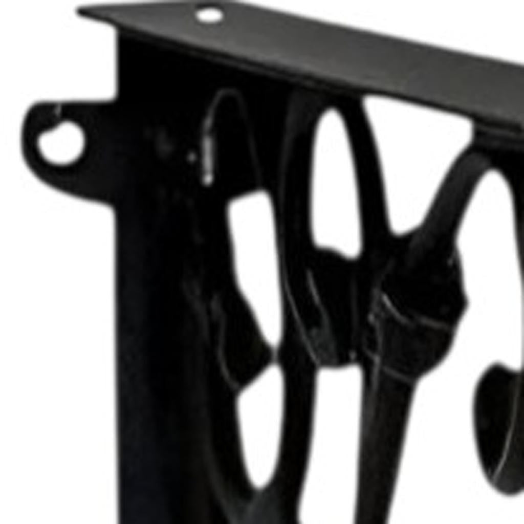 8" Set Of Two Black Metal Wall Mounted Shelf Brackets-5