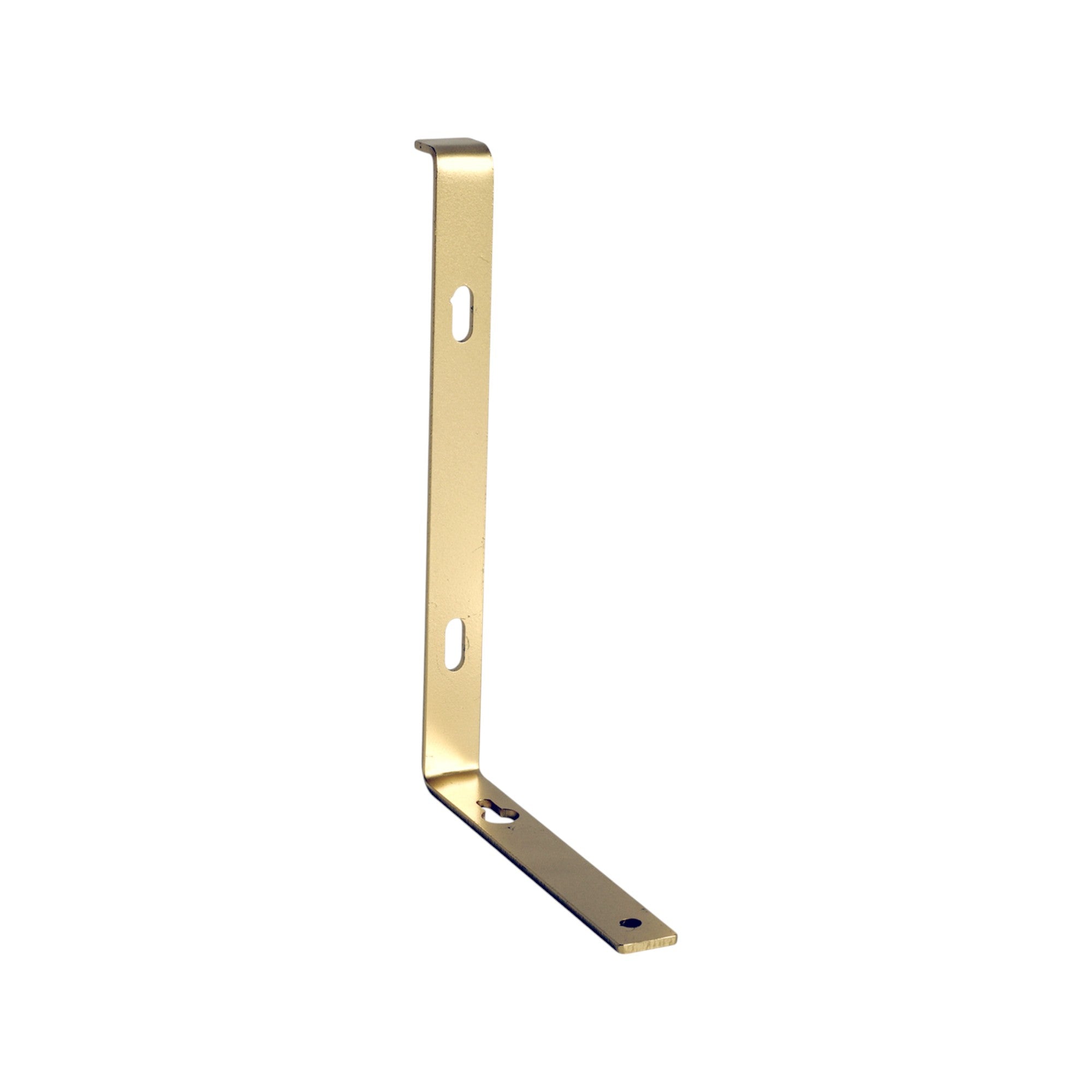 7" Set Of Two Gold Metal Wall Mounted Shelf Brackets-1
