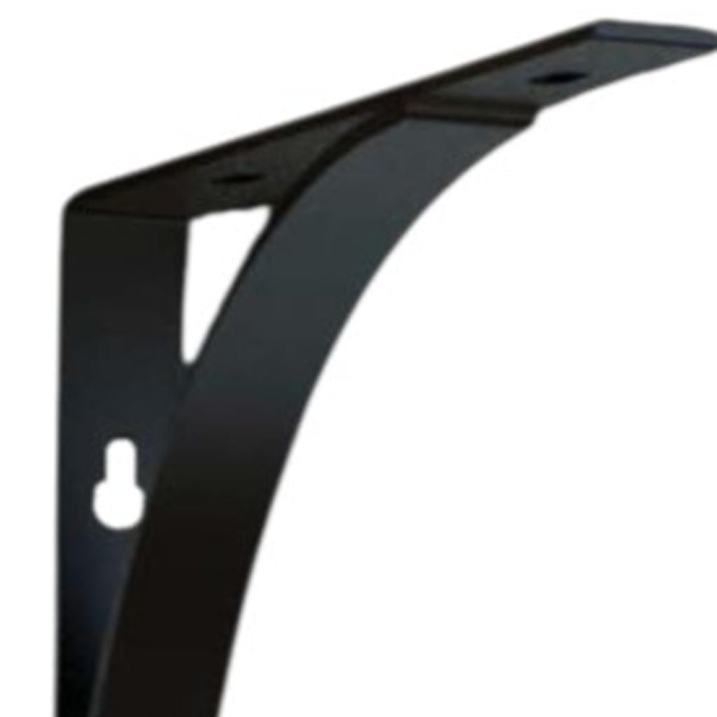 8" Set Of Two Black Curved Metal Wall Mounted Shelf Brackets-7