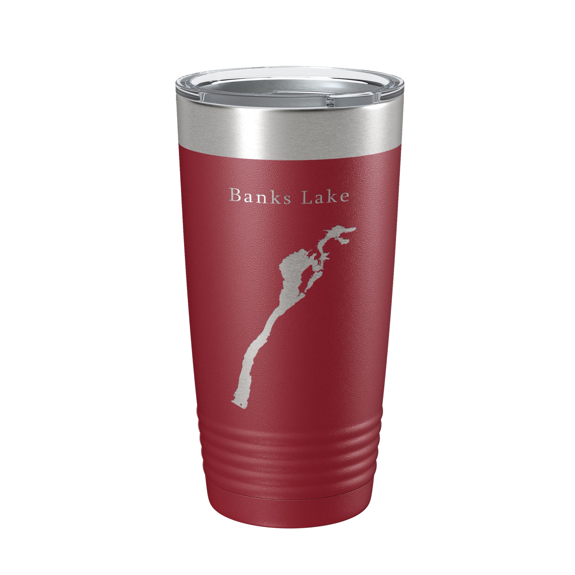Banks Lake Map Tumbler Travel Mug Insulated Laser Engraved Coffee Cup Washington 20 oz