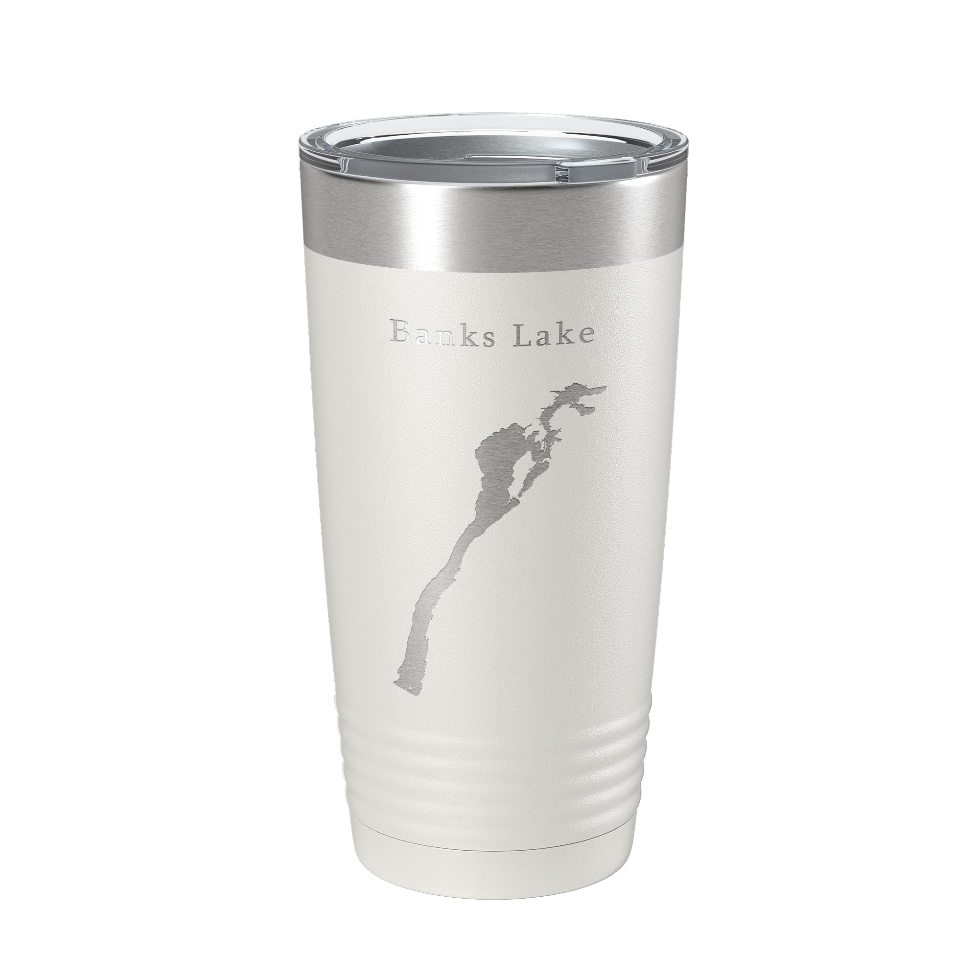 Banks Lake Map Tumbler Travel Mug Insulated Laser Engraved Coffee Cup Washington 20 oz