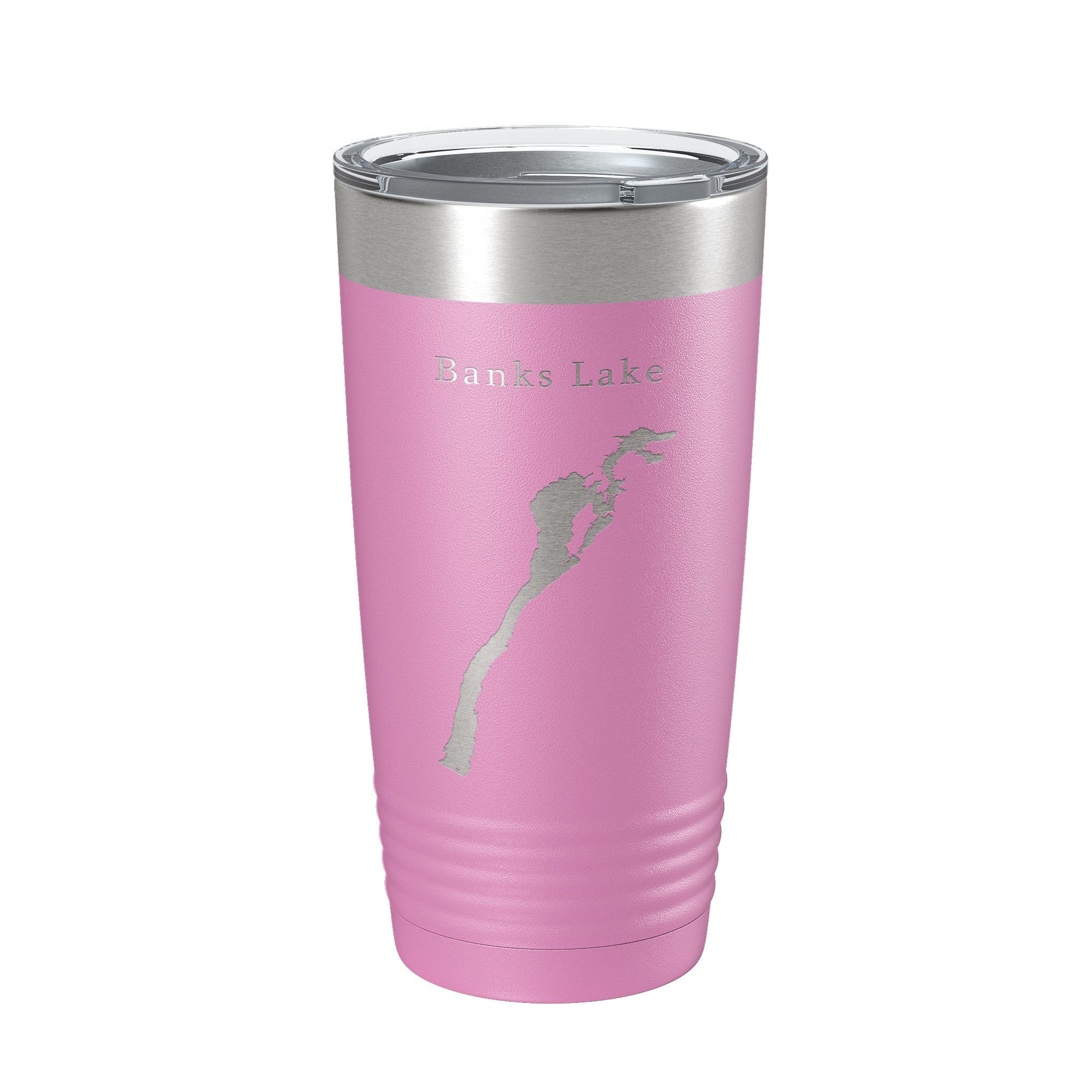 Banks Lake Map Tumbler Travel Mug Insulated Laser Engraved Coffee Cup Washington 20 oz