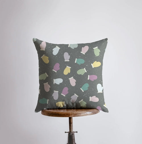 Colorful Mittens | Pillow Cover  Decor | Throw Pillow | Snowflake
