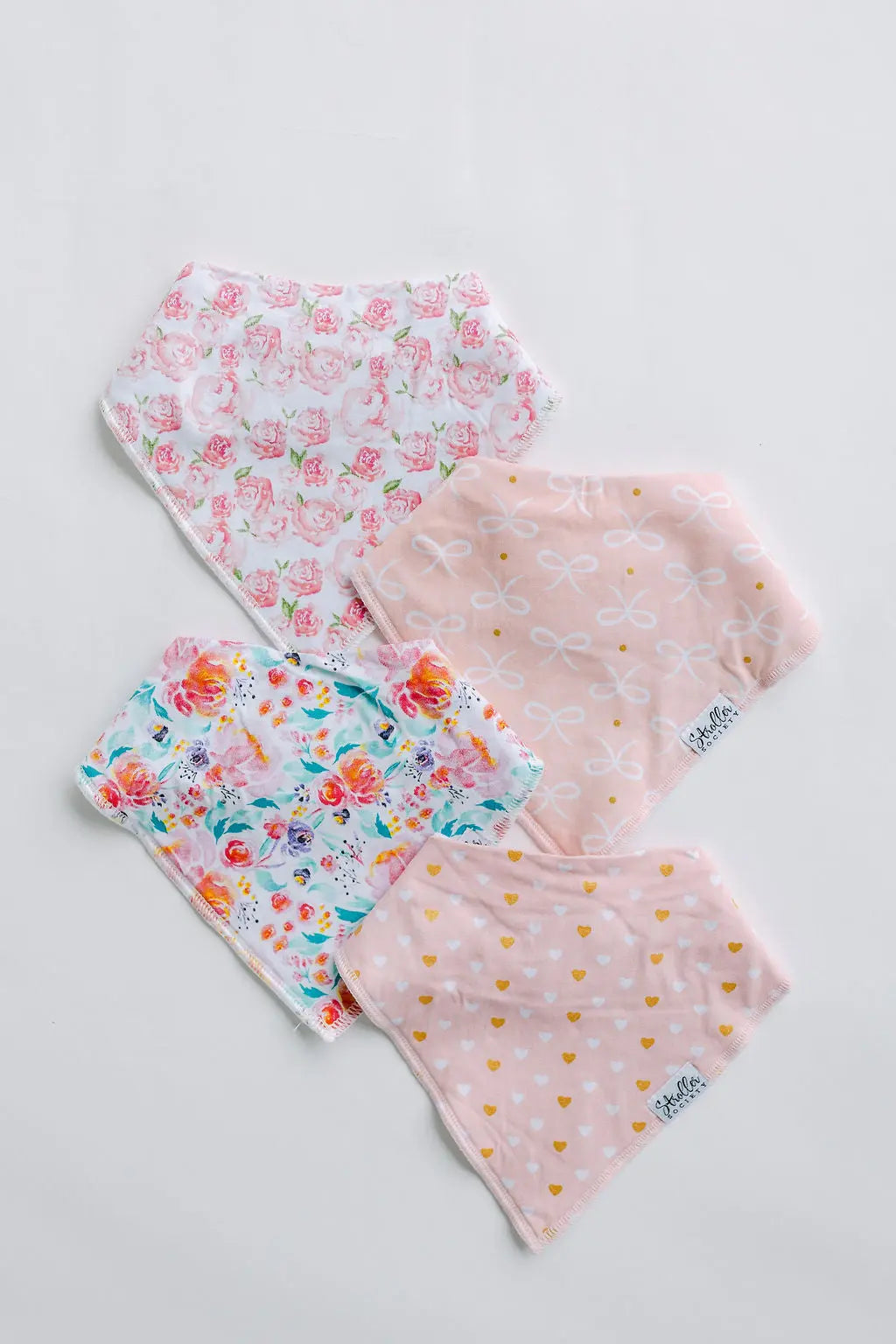 Bandana Bibs - Flowers, Hearts and Bows-2