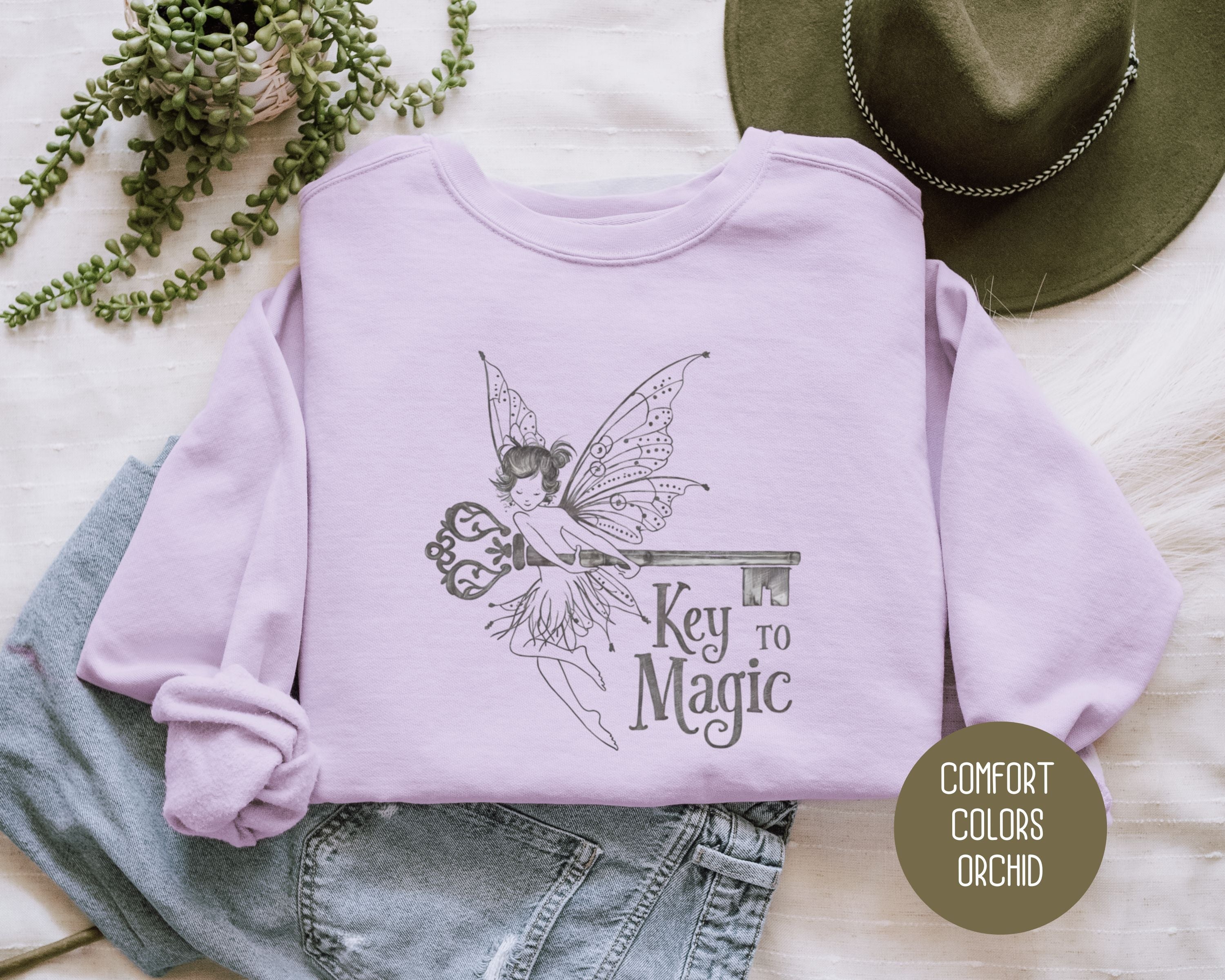 Fairy Key to Magic Comfort Colors Sweatshirt-3