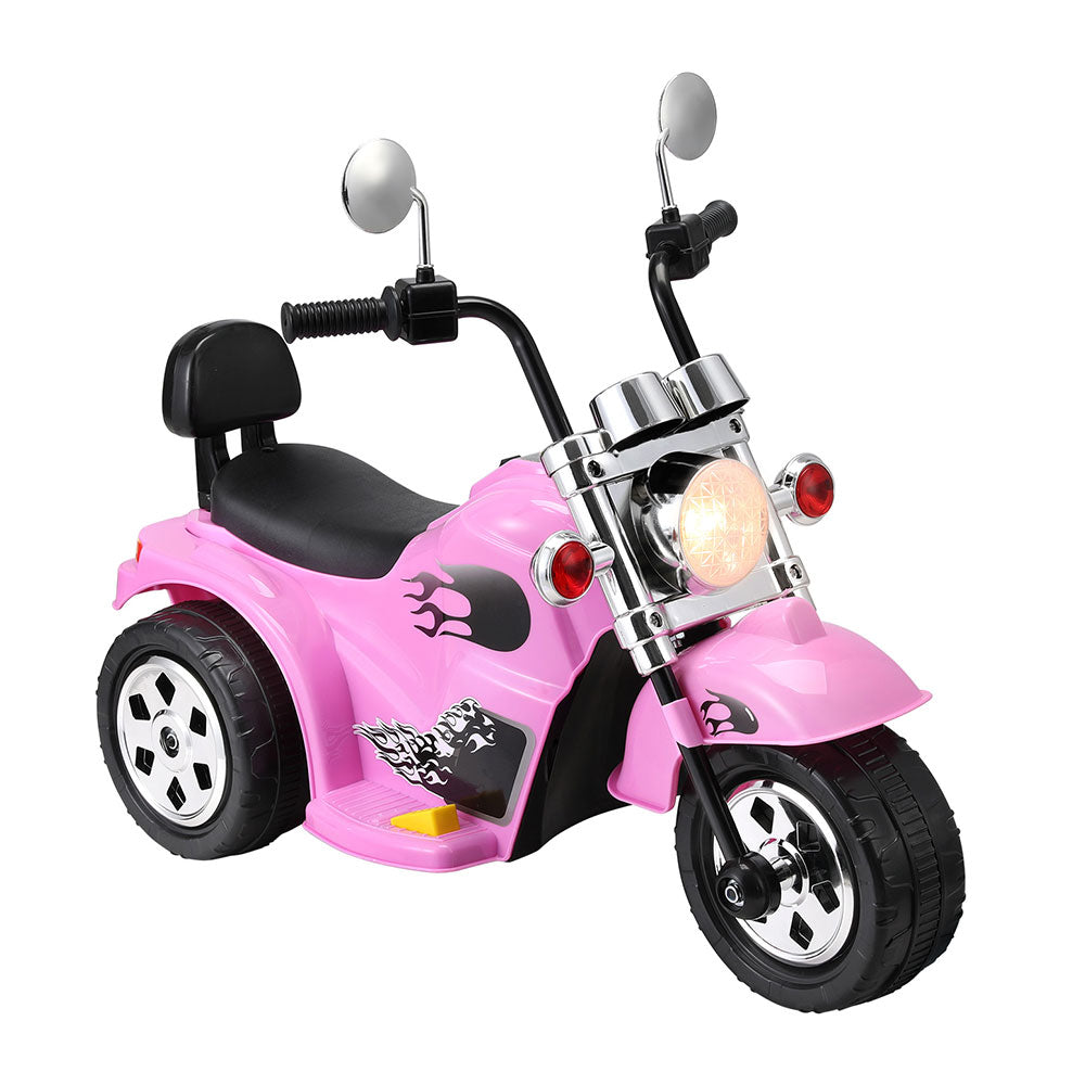 NNEDSZ Kids Ride On Car Motorcycle Motorbike Electric Toys Horn Music 6V Pink