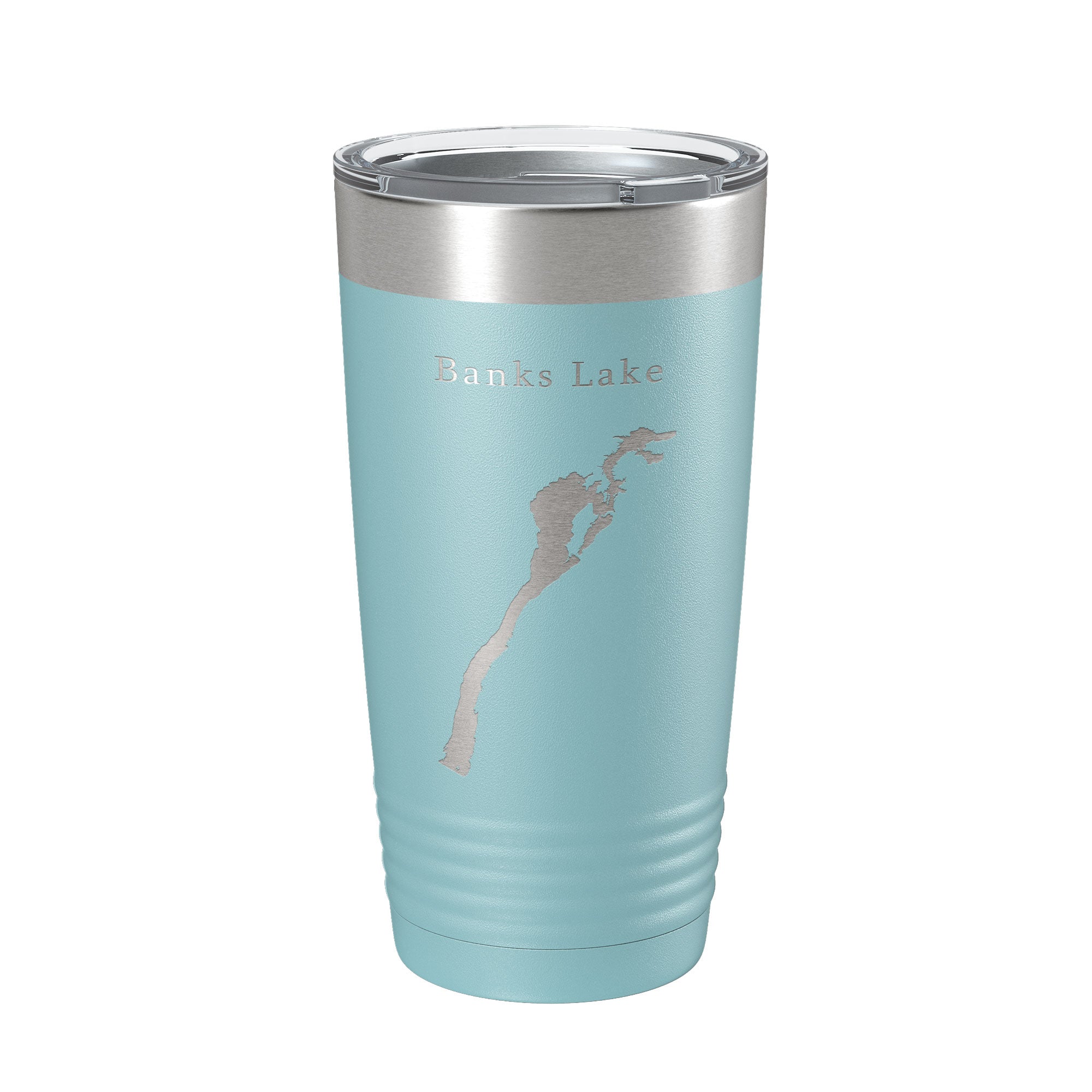 Banks Lake Map Tumbler Travel Mug Insulated Laser Engraved Coffee Cup Washington 20 oz