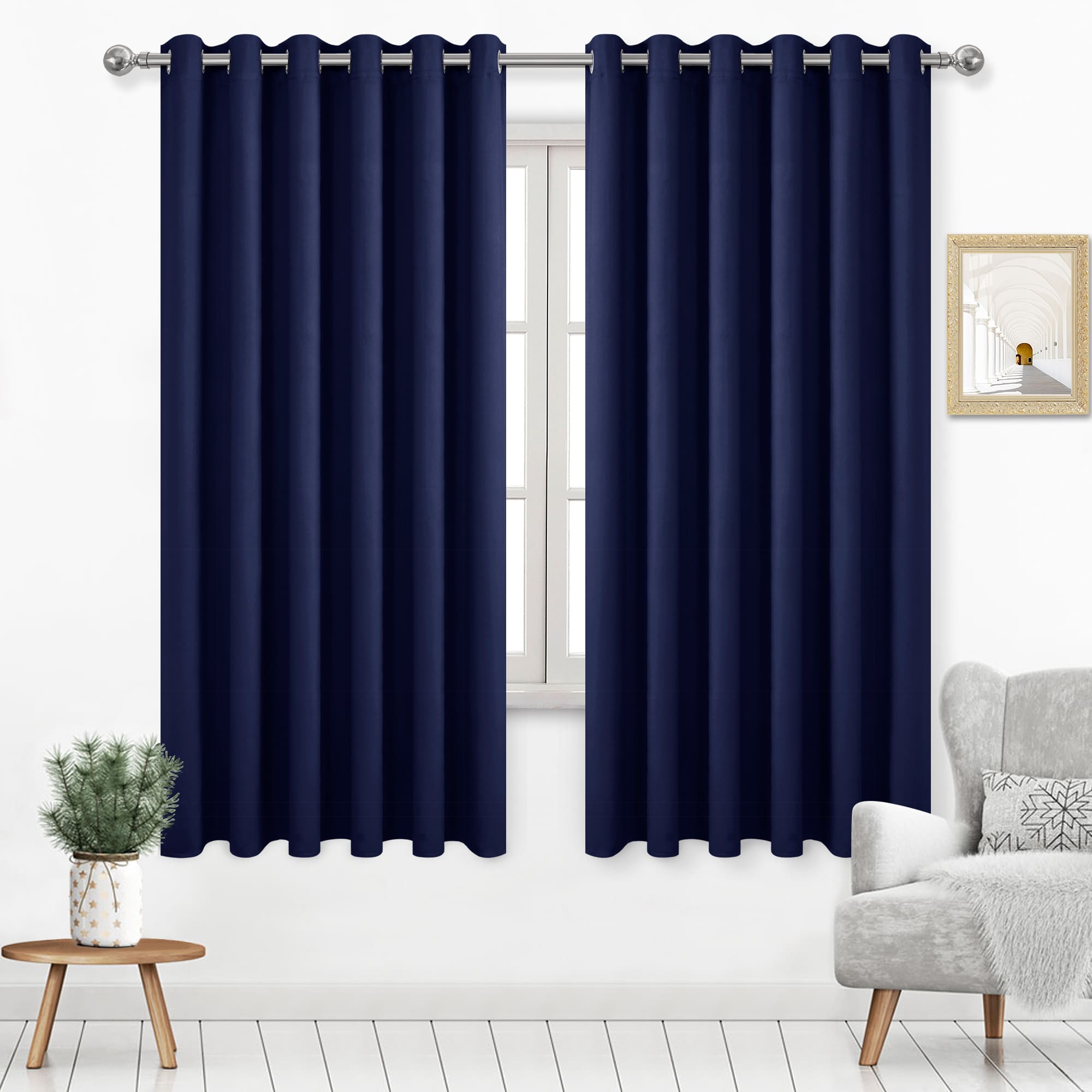 DWCN Grommet Blackout Curtains, Set of 2 Panels
