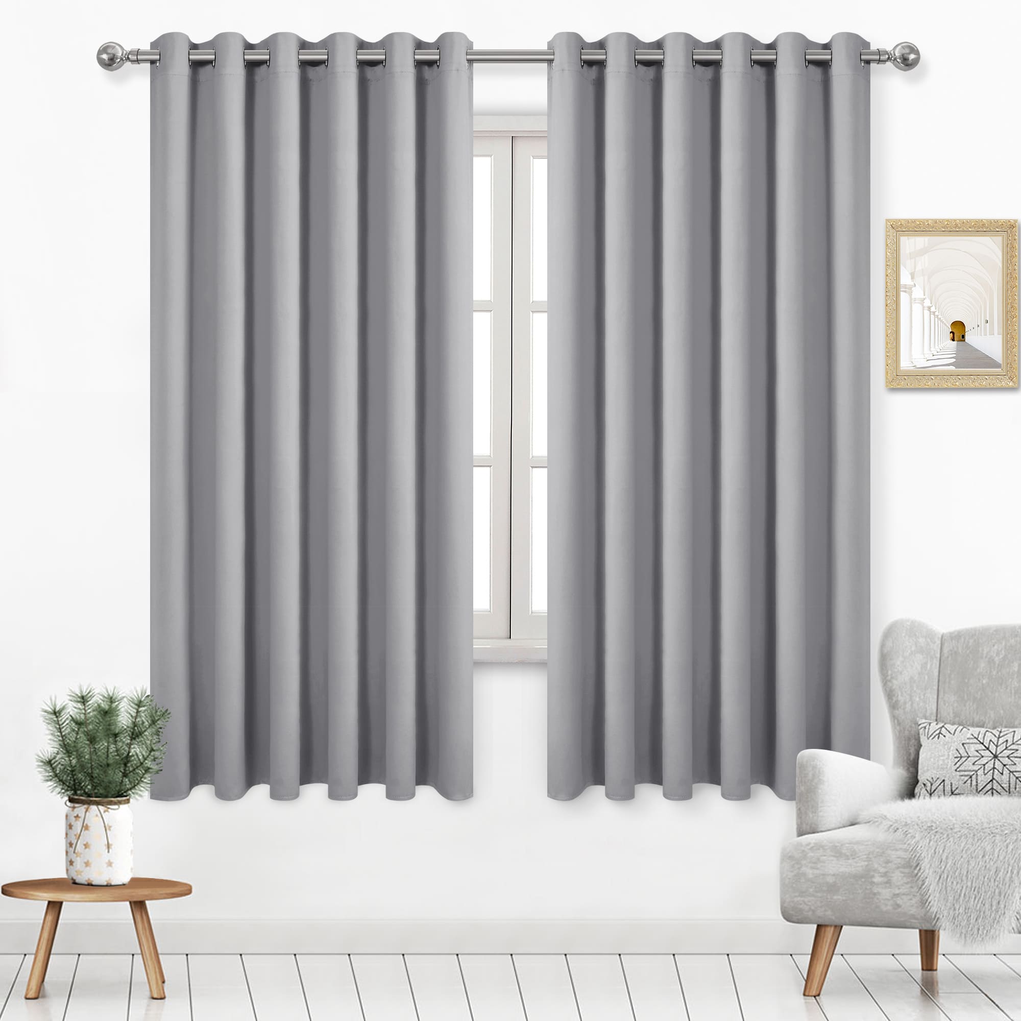 DWCN Grommet Blackout Curtains, Set of 2 Panels