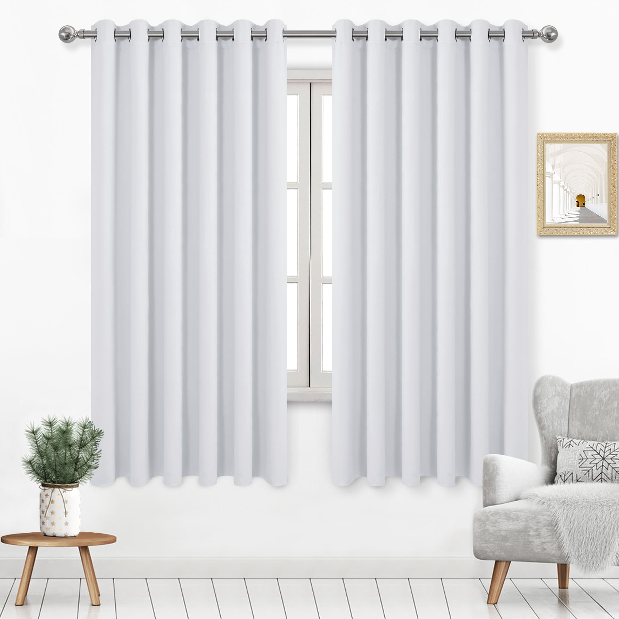 DWCN Grommet Blackout Curtains, Set of 2 Panels