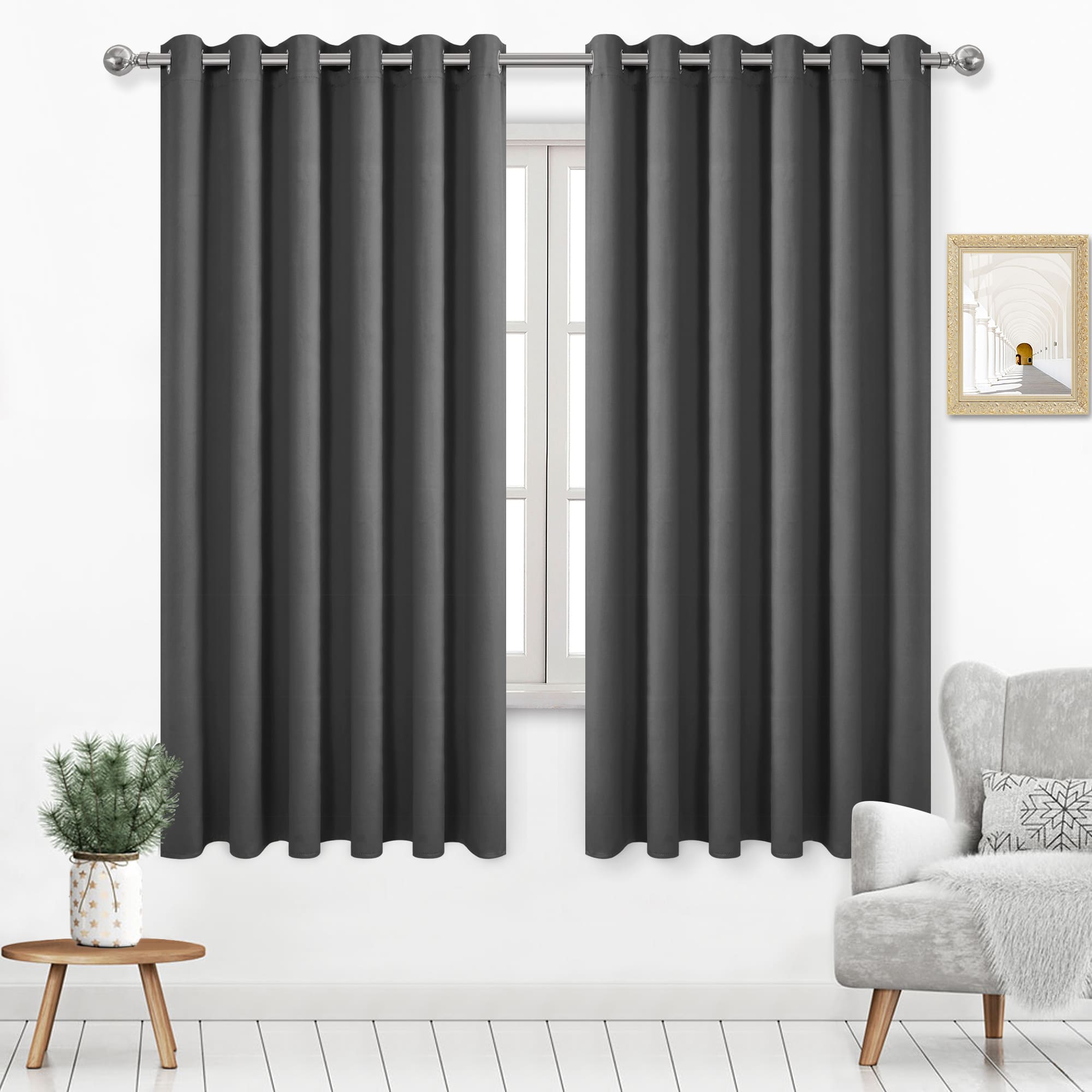 DWCN Grommet Blackout Curtains, Set of 2 Panels