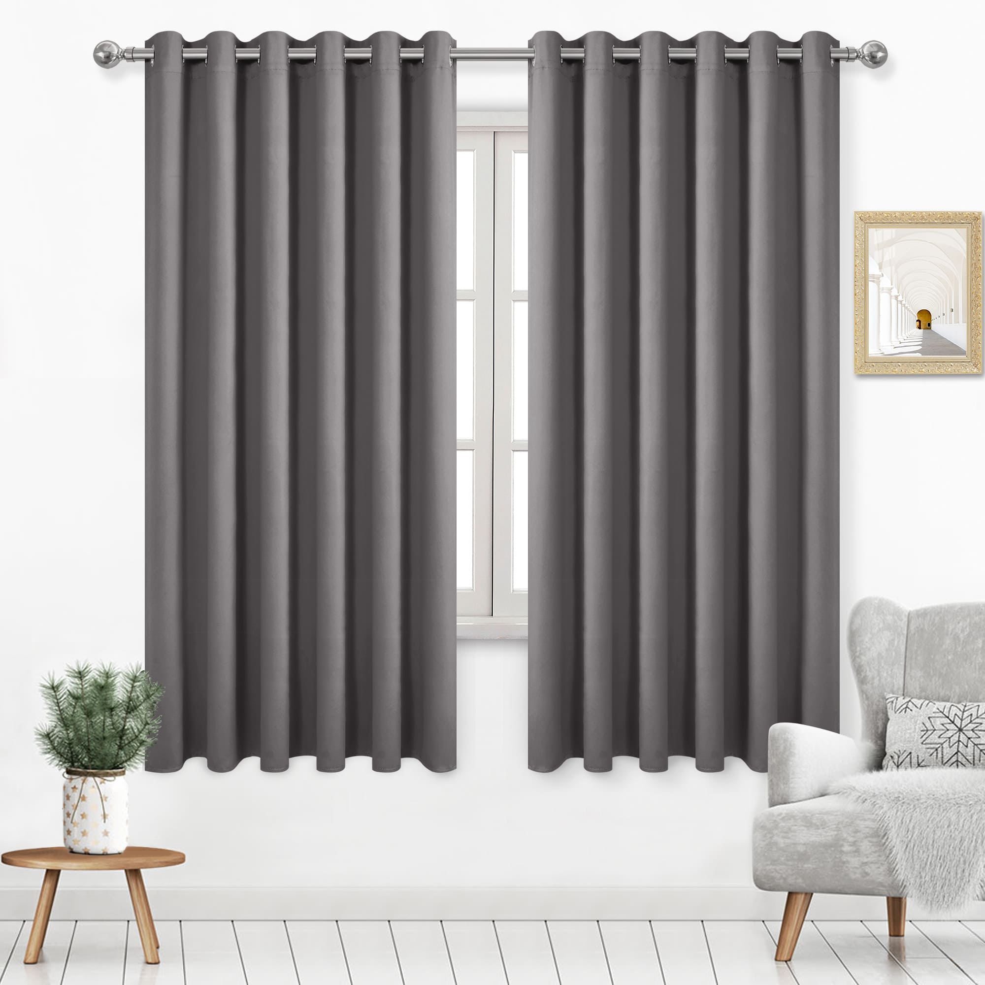 DWCN Grommet Blackout Curtains, Set of 2 Panels