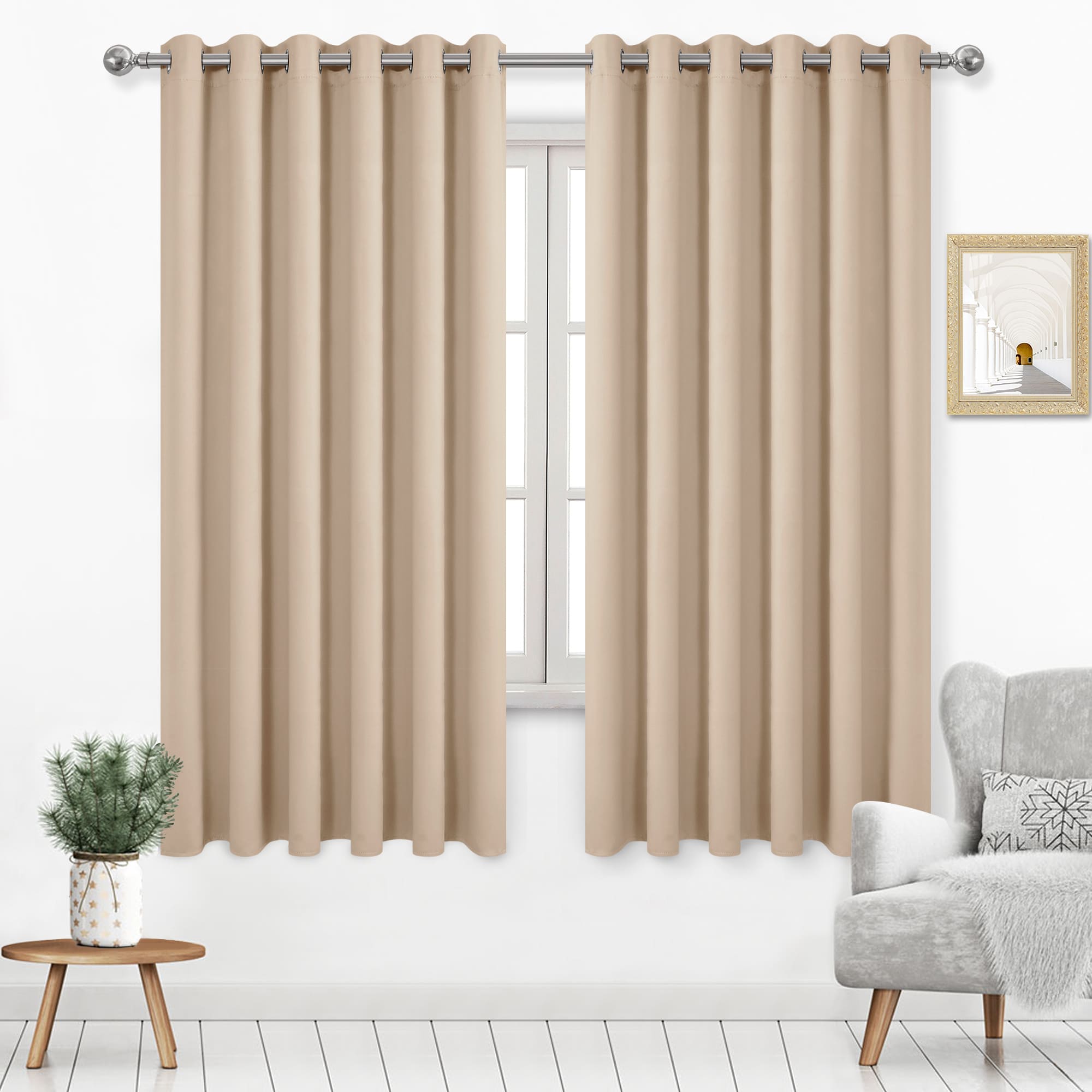 DWCN Grommet Blackout Curtains, Set of 2 Panels