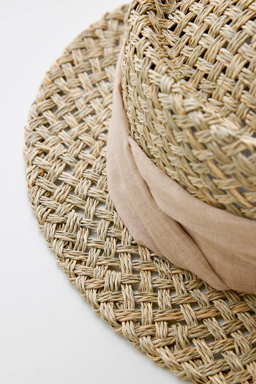 Fireladyfur Women's Woven Sun Hat with Concave Top and Elastic Waist for Summer