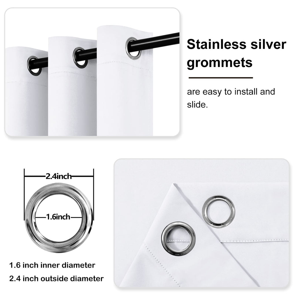 DWCN Grommet Blackout Curtains, Set of 2 Panels