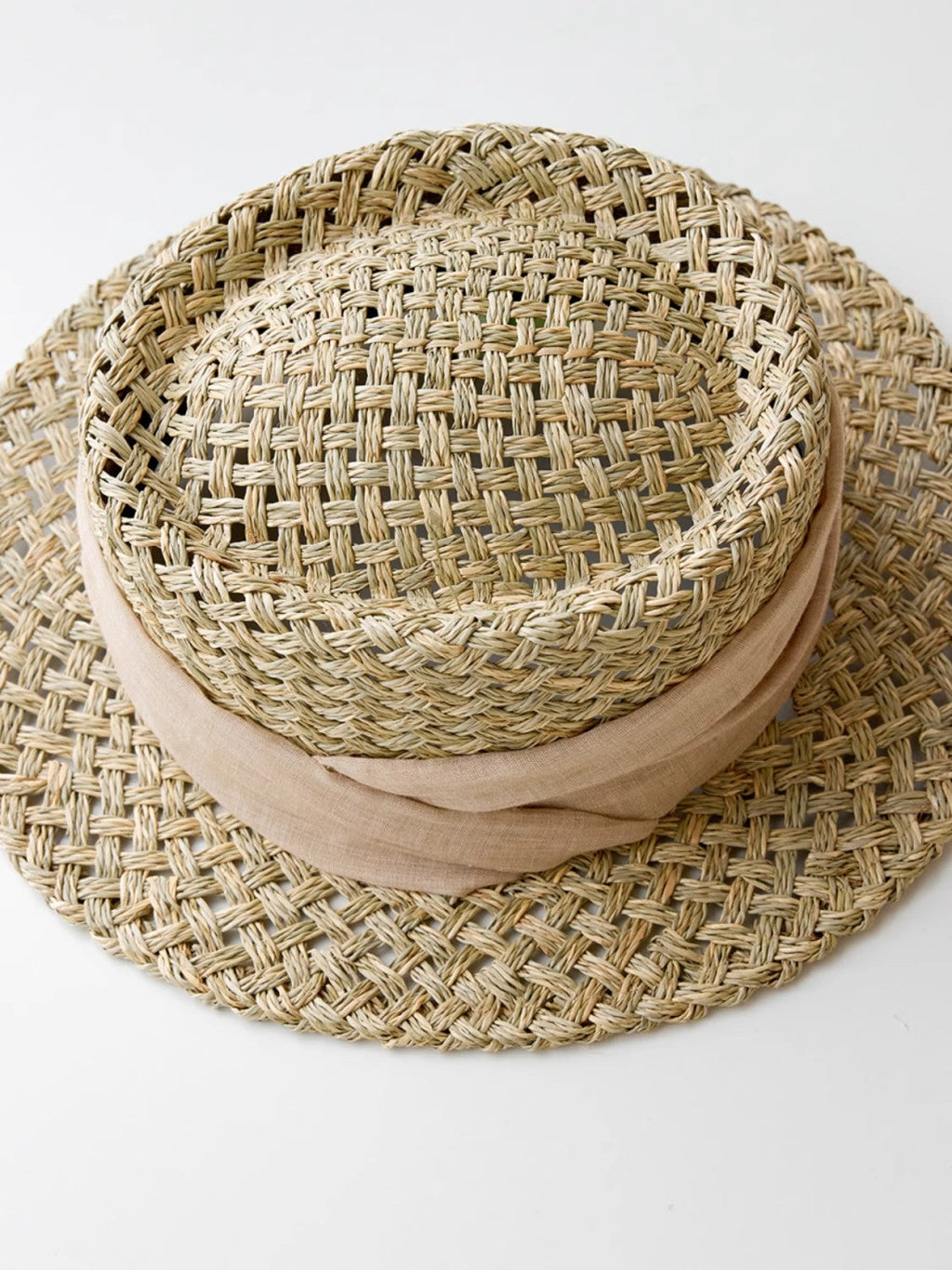 Fireladyfur Women's Woven Sun Hat with Concave Top and Elastic Waist for Summer