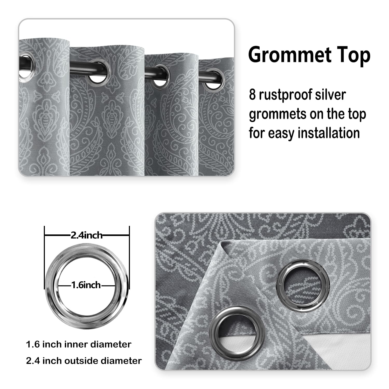 DWCN Ombre Blackout Curtains, Set of 2 Panels