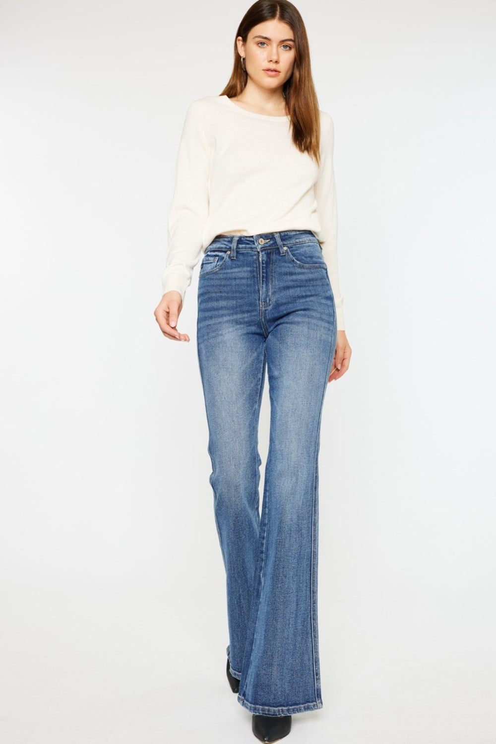 Kancan Cat's Whiskers High Waist Flare Jeans-1