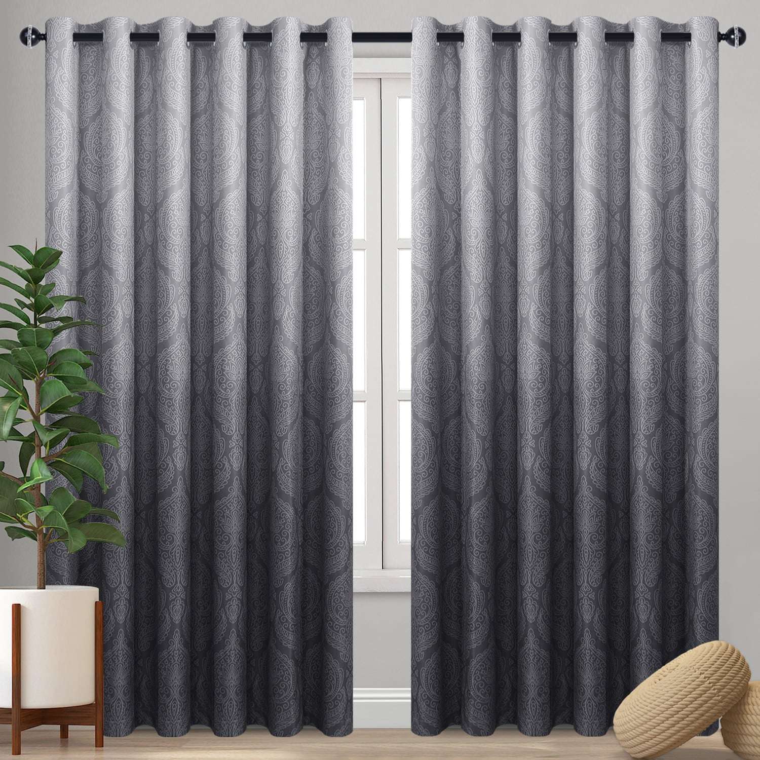 DWCN Ombre Blackout Curtains, Set of 2 Panels