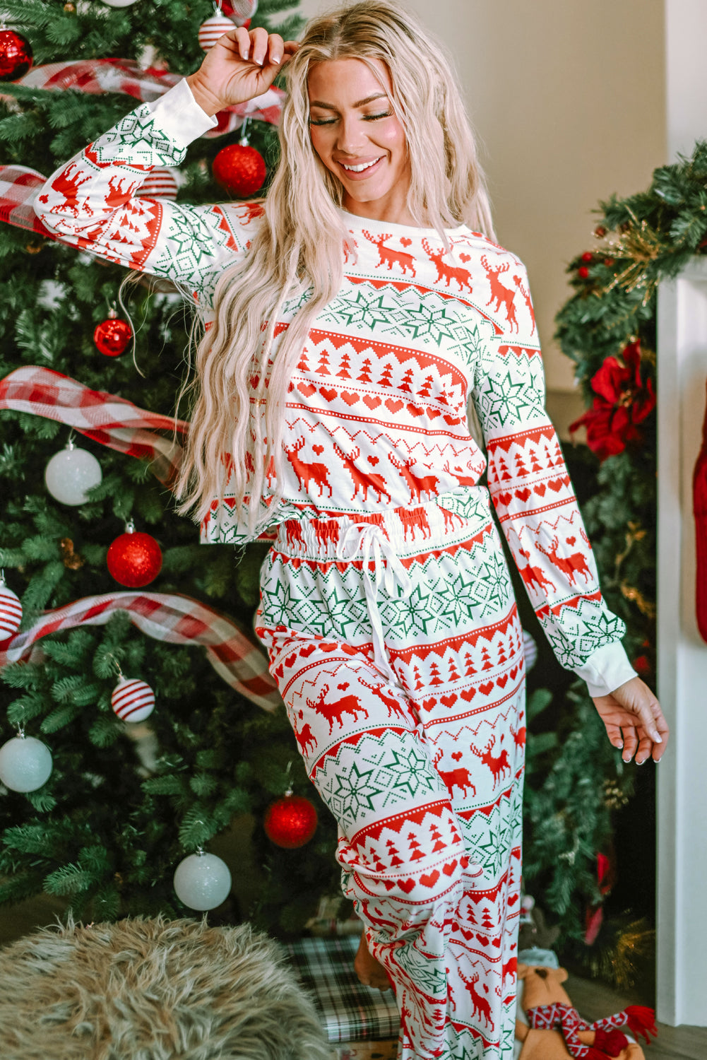 Christmas Pullover and Pants Lounge Set-3