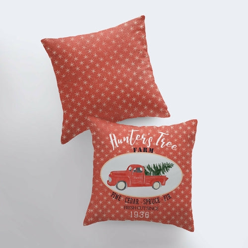 Red Christmas Truck Pillow