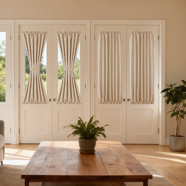 Custom Curtains: French Blackout Door Curtains, 1 Curtain Panel