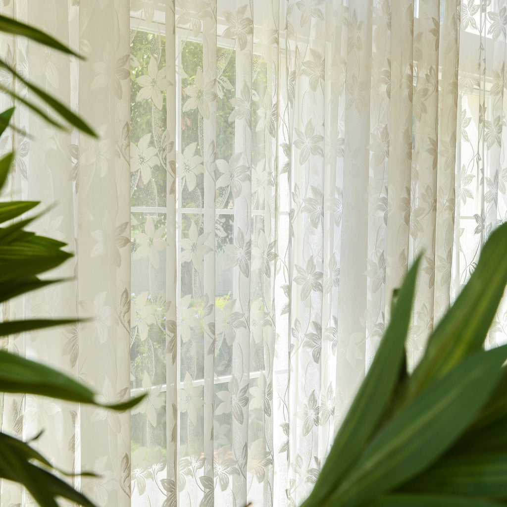 Custom Curtains: Semi-Sheer Lace Voile Curtains, Set of 2 Panels