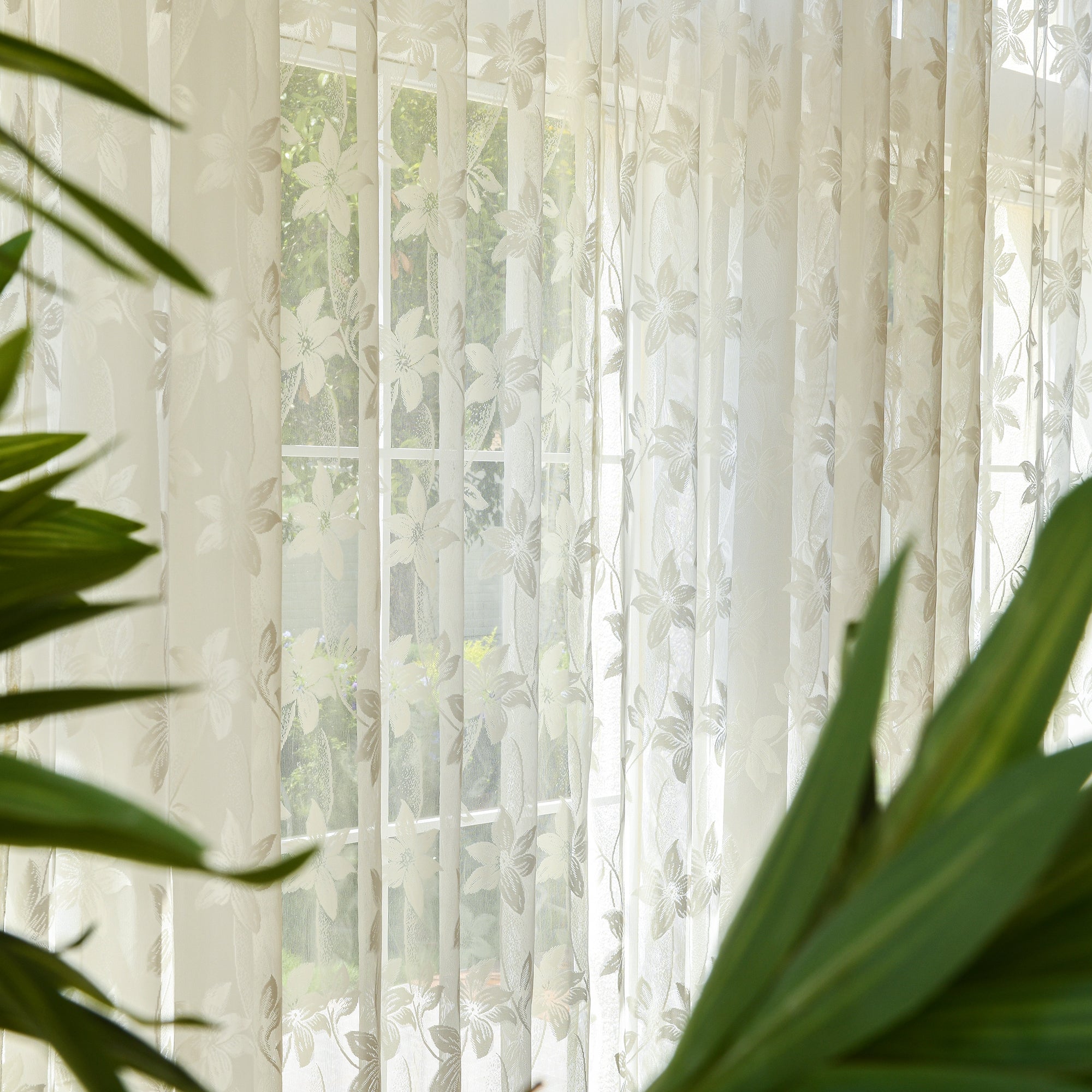 Custom Curtains: Semi-Sheer Lace Voile Curtains, Set of 2 Panels