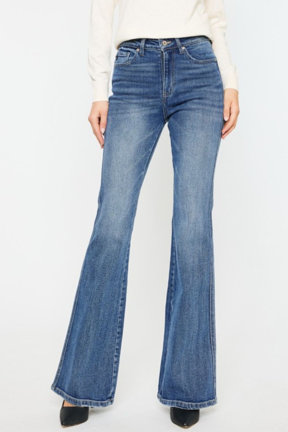 Kancan Cat's Whiskers High Waist Flare Jeans-0