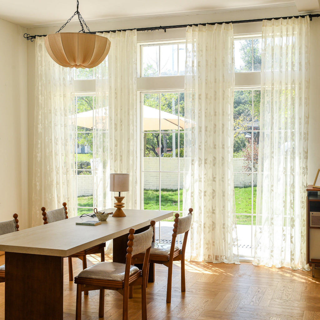 Custom Curtains: Semi-Sheer Lace Voile Curtains, Set of 2 Panels