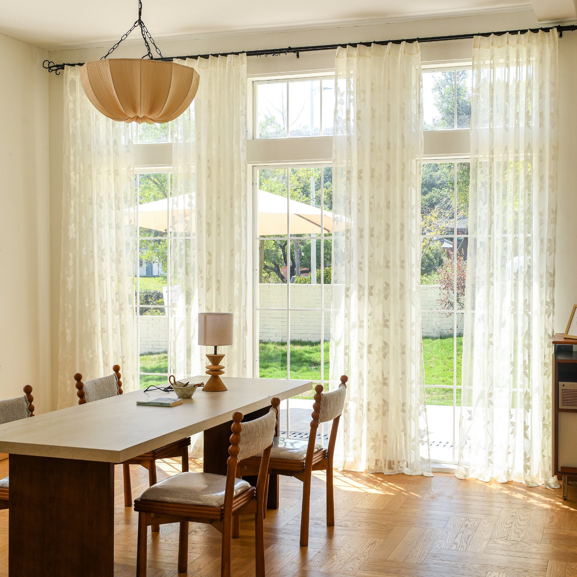 Custom Curtains: Semi-Sheer Lace Voile Curtains, Set of 2 Panels