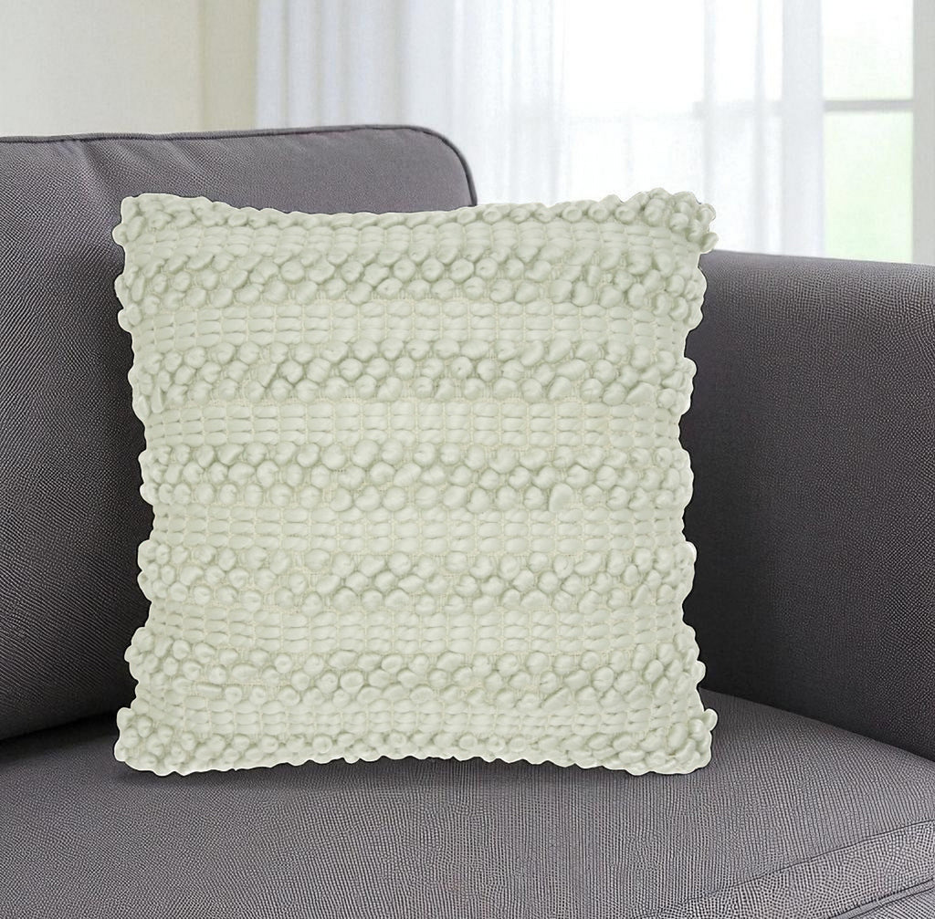 20" Mint Green Striped Throw Pillow With Texture-0