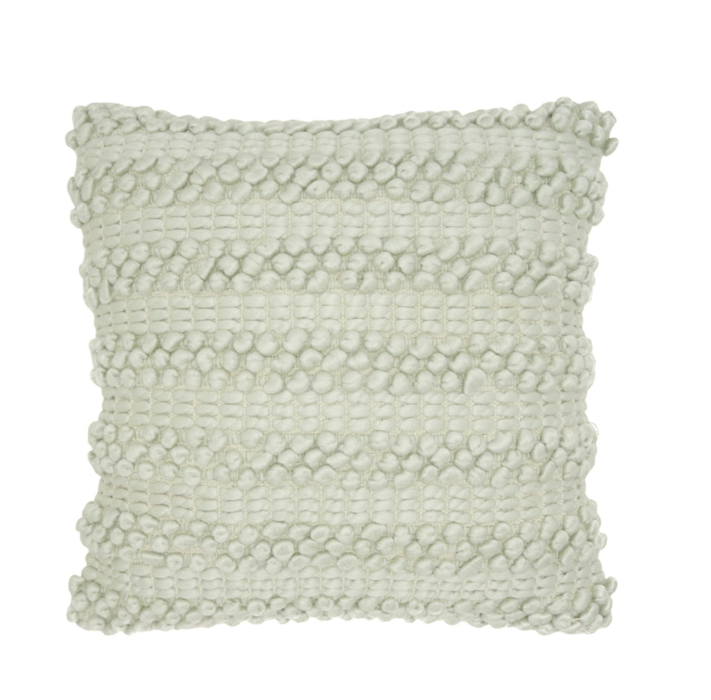 20" Mint Green Striped Throw Pillow With Texture-1