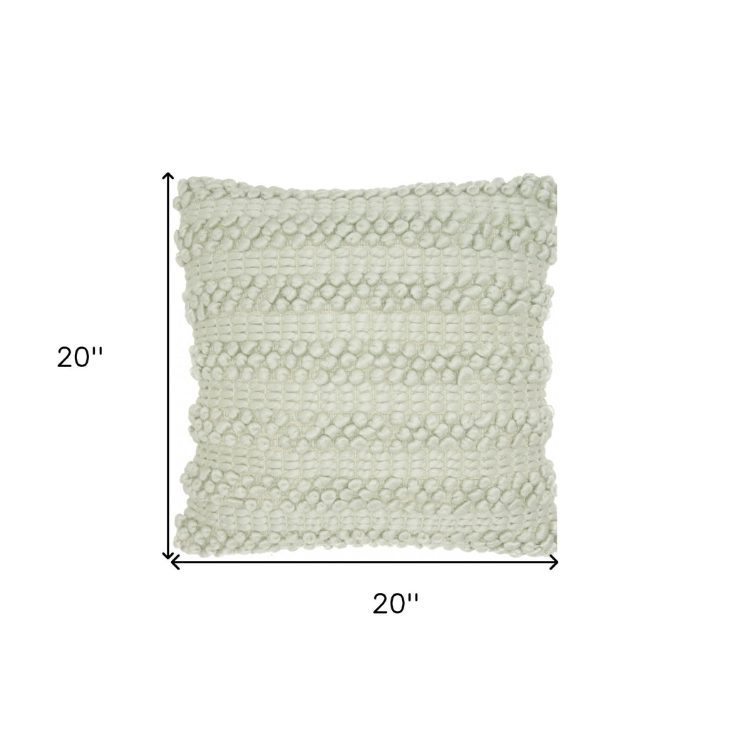 20" Mint Green Striped Throw Pillow With Texture-4