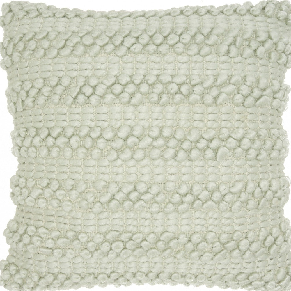 20" Mint Green Striped Throw Pillow With Texture-2