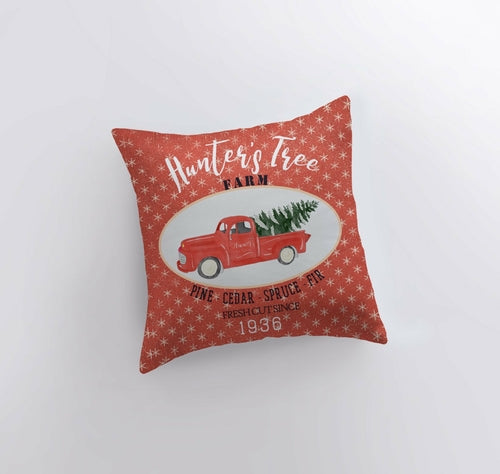 Red Christmas Truck Pillow
