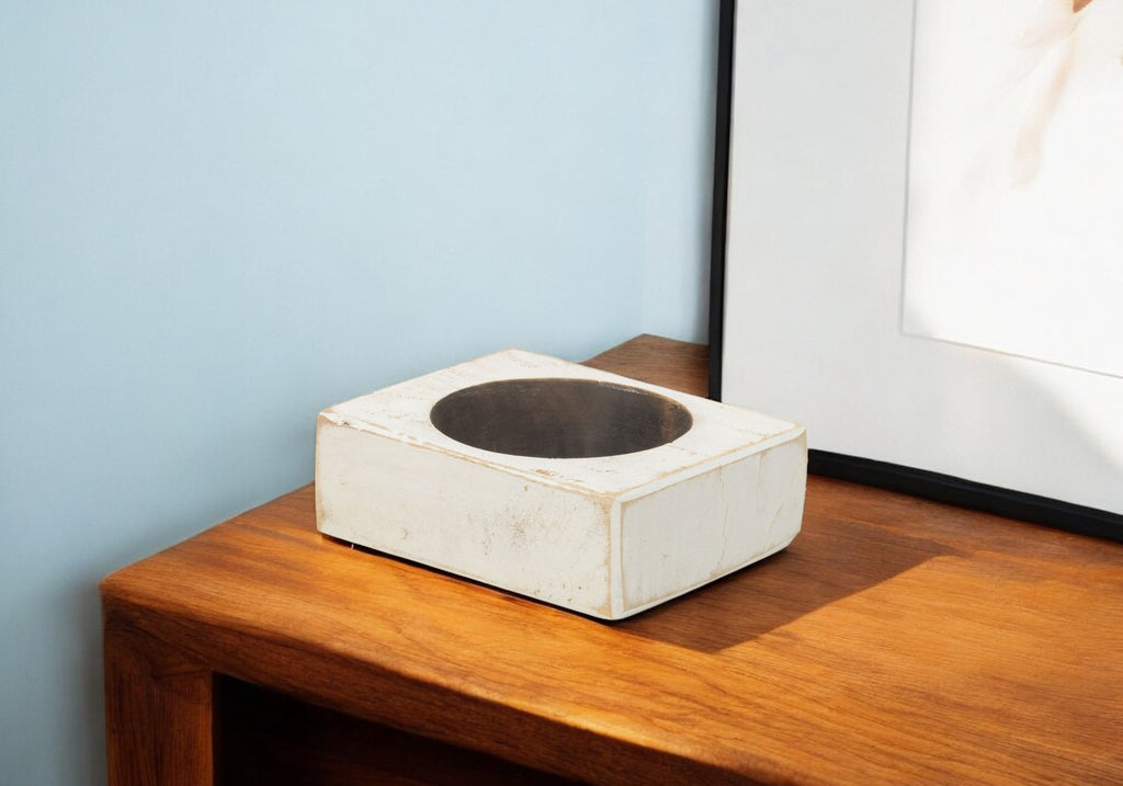 4" Wide Pillar Tabletop Pillar Candle Holder-0