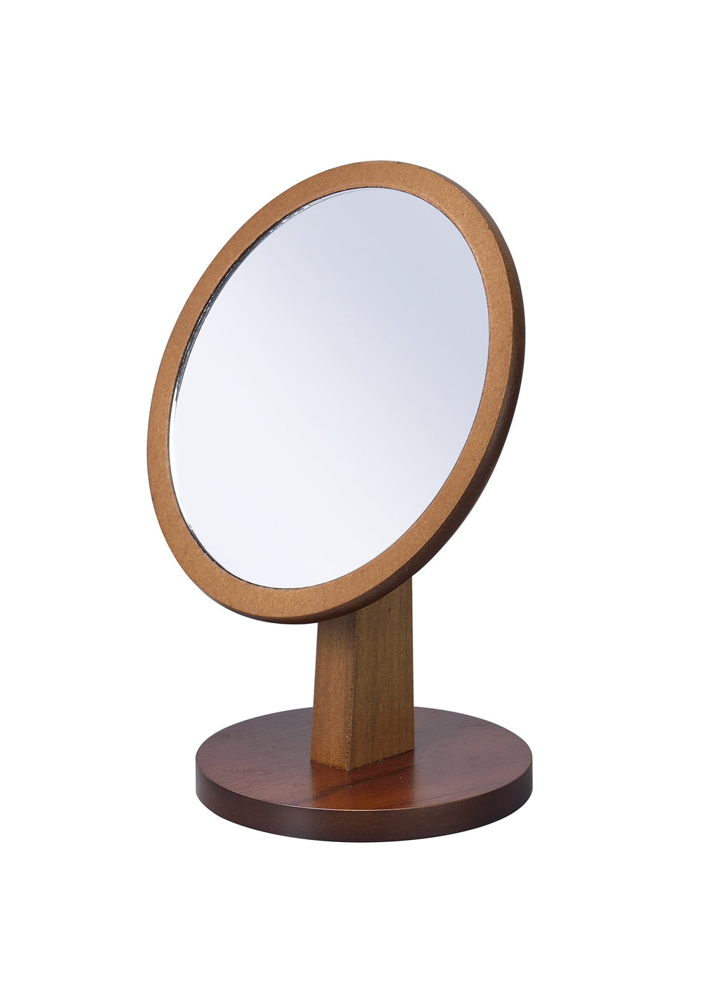 10" Brown Round Framed Makeup Shaving Tabletop Mirror-1
