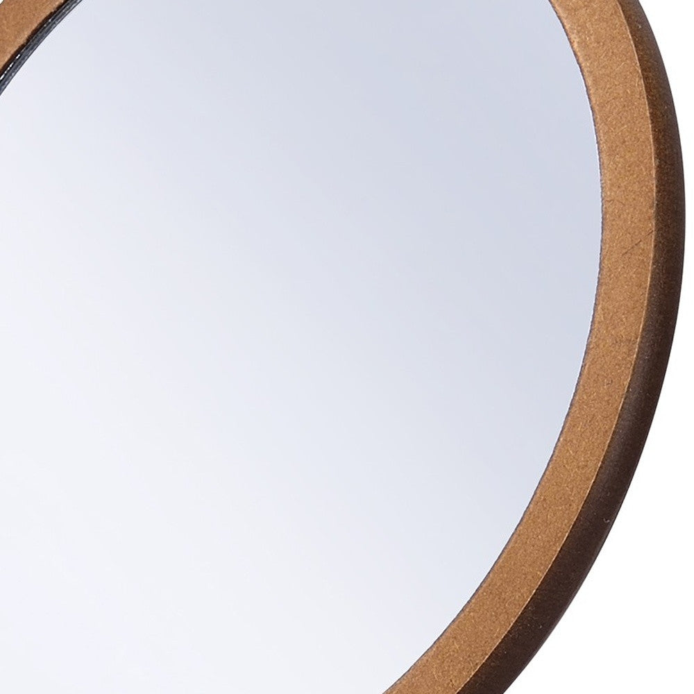 10" Brown Round Framed Makeup Shaving Tabletop Mirror-3