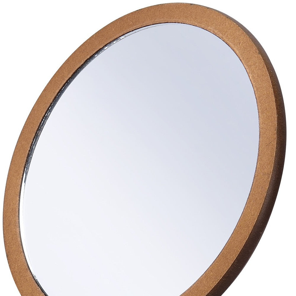 10" Brown Round Framed Makeup Shaving Tabletop Mirror-4