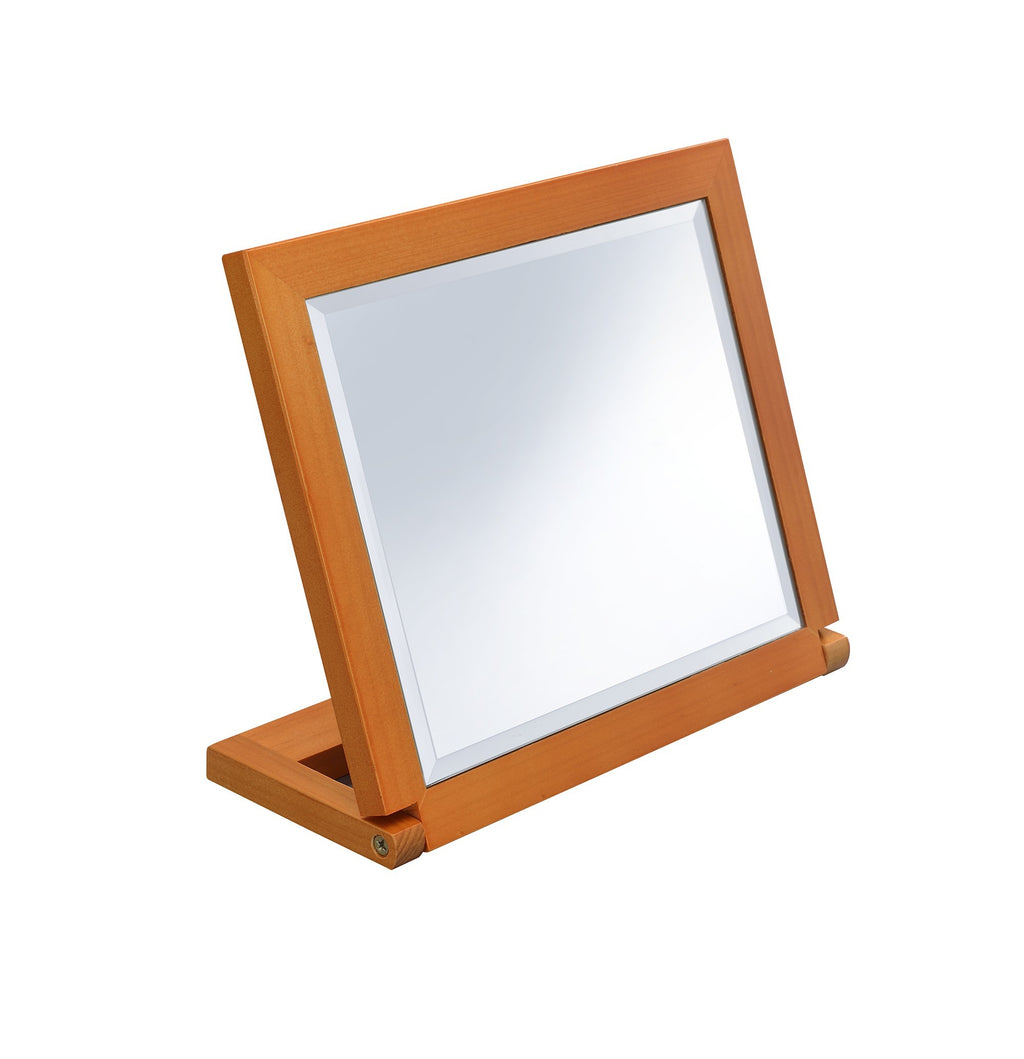 8" Brown Wood Framed Freestanding Makeup Shaving Tabletop Mirror-2