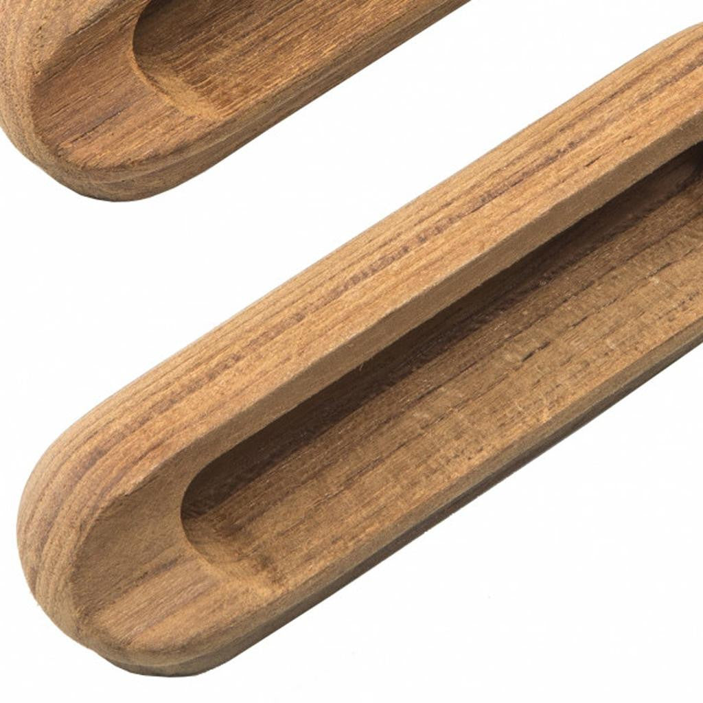 Set of Two Brown Teak Wood Drawer Pull Knobs-7